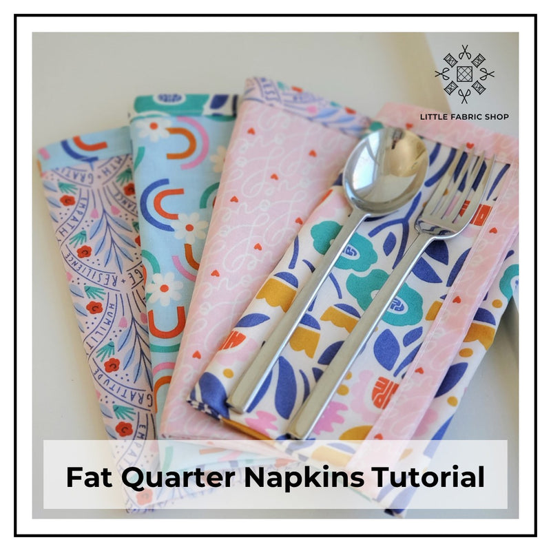 Fat Quarter Earth Day Cloth Napkins Tutorial | Free Little Fabric Shop Sewing Pattern