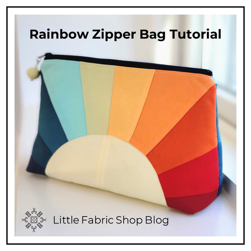 Rainbow Zipper Bag Tutorial | Little Fabric Shop Blog Free Bag Sewing Pattern