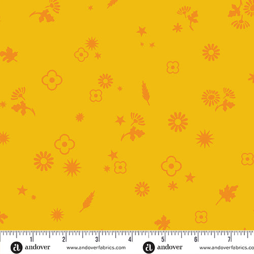 Postmark | Alison Glass | Margin - Daffodil | Andover Fabrics