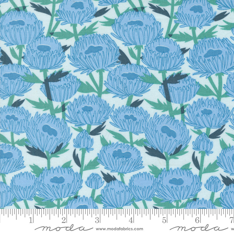 Love Letter | Lizzy House | November Floral - Lightest Blue | Moda Fabrics