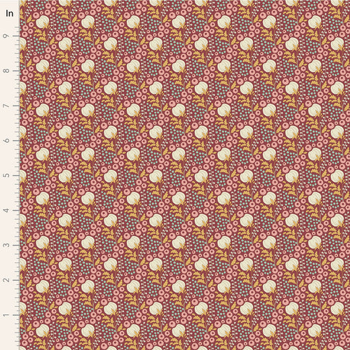 Sanctuary | Tilda Fabrics | Cottonfield - Maroon