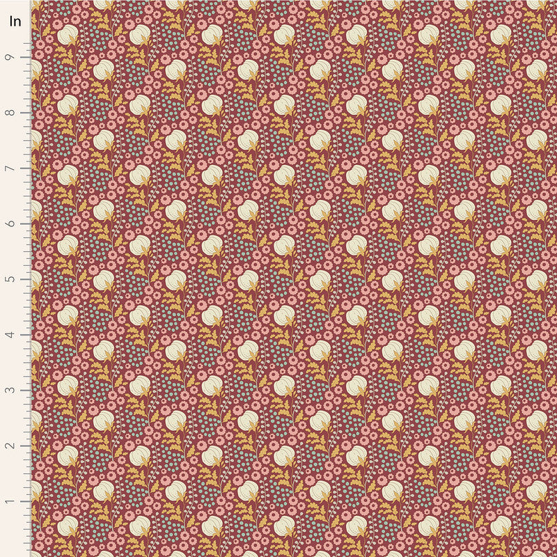 Sanctuary | Tilda Fabrics | Cottonfield - Maroon