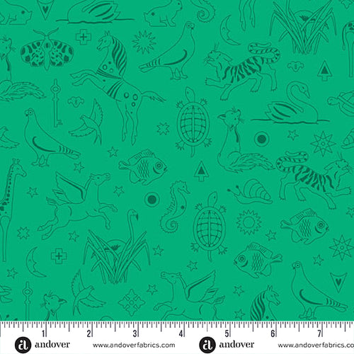 Sun Print 2025 | Alison Glass | Philately - Grasshopper | Andover Fabrics