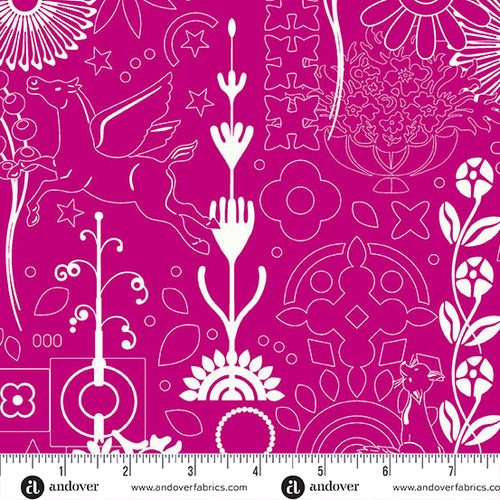 Sun Print 2025 | Alison Glass | Cameo - Pomegranate | Andover Fabric