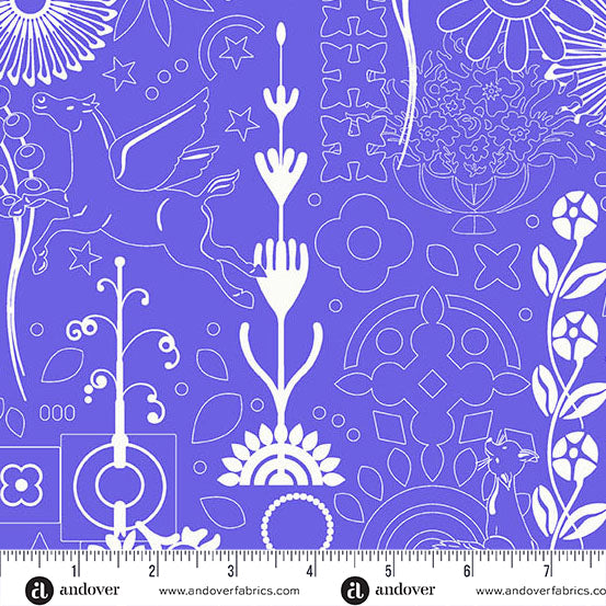 Sun Print 2025 | Alison Glass | Cameo - Hydrangea | Andover Fabrics