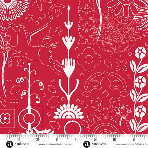 Sun Print 2025 | Alison Glass | Cameo - Cardinal | Andover Fabric