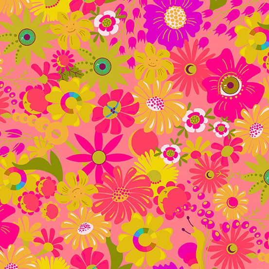 Between | Alison Glass | Open Eyed - Salmon | Andover Fabrics