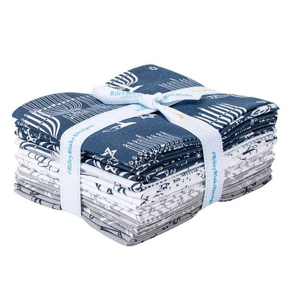 8 Nights, 8 Lights | Riley Blake Designs | Fat Quarter Bundle | Hanukkah Fabric Collection