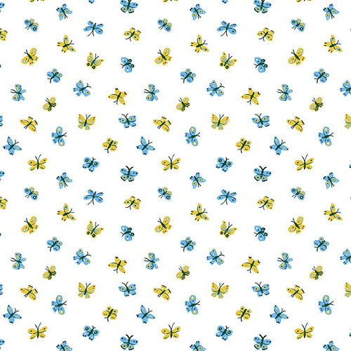 Garden Jubilee | Phoebe Wahl | Butterflies - White | FIGO Fabrics