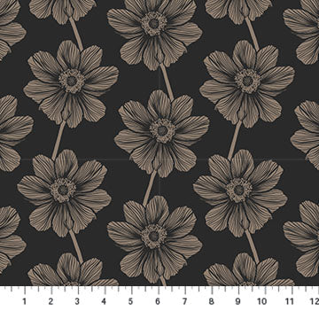 Indelible | Anna Maria Textiles | Anemone - Silvertone | Northcott Fabrics