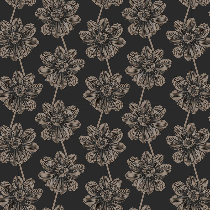 Indelible | Anna Maria Textiles | Anemone - Silvertone | Northcott Fabrics