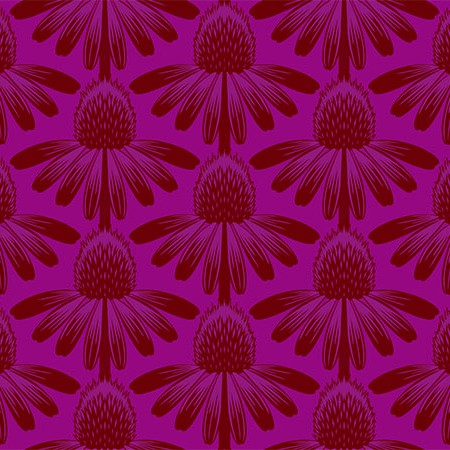 Indelible | Anna Maria Textiles | Coneflower - Magenta | Northcott Fabrics