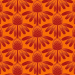 Indelible | Anna Maria Textiles | Coneflowers - Tangerine | Northcott Fabrics