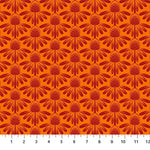 Indelible | Anna Maria Textiles | Coneflowers - Tangerine | Northcott Fabrics