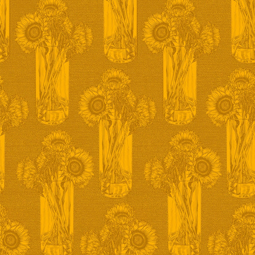 Indelible | Anna Maria Textiles | Sunflowers - Saffron | Northcott Fabrics