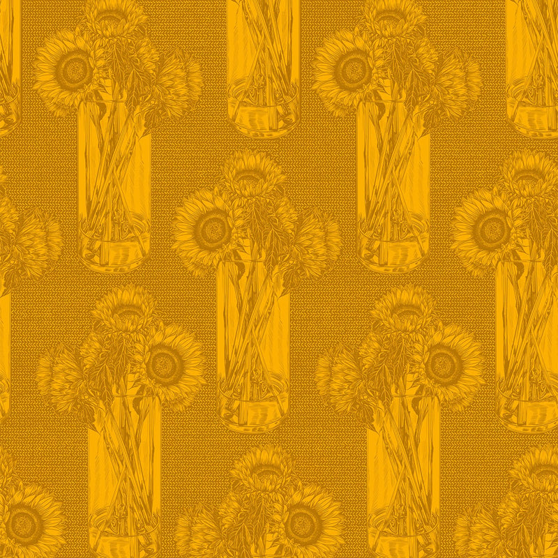 Indelible | Anna Maria Textiles | Sunflowers - Saffron | Northcott Fabrics