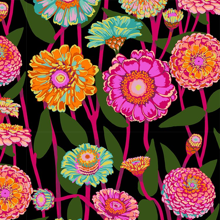 Jumpstart | Anna Maria Textiles | Zinnia Show - Berry | Northcott Fabrics