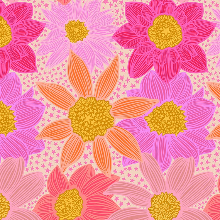 Jumpstart | Anna Maria Textiles | Stars and Stripes - Pink | Northcott Fabrics