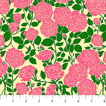 Clean Cut | Anna Maria Textiles | Spinout - True | Northcott Fabrics | Pink Roses