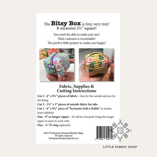 Bitsy Box Bag | Bodobo Bags | Mini Box Pleat Bag Sewing Pattern