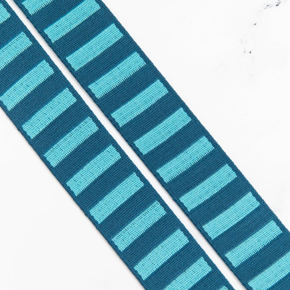1 1/2" Webbing | Bold Stripe | Peacock & Turquoise 