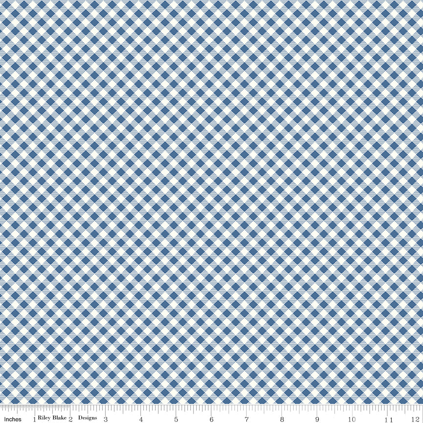 Bee Gingham | Lori Holt | 3/16" Diagonal Denim | Riley Blake Designs