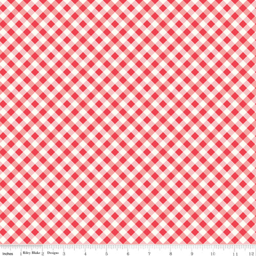 Bee Gingham | Lori Holt | 1/4" Diagonal Tammy Cayenne | Riley Blake Designs
