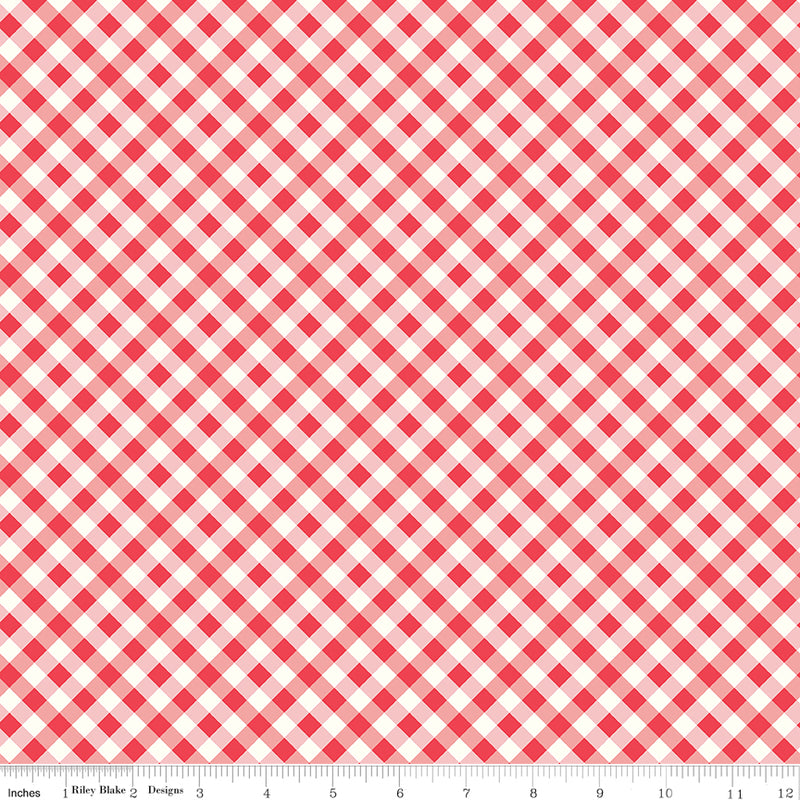 Bee Gingham | Lori Holt | 1/4" Diagonal Tammy Cayenne | Riley Blake Designs