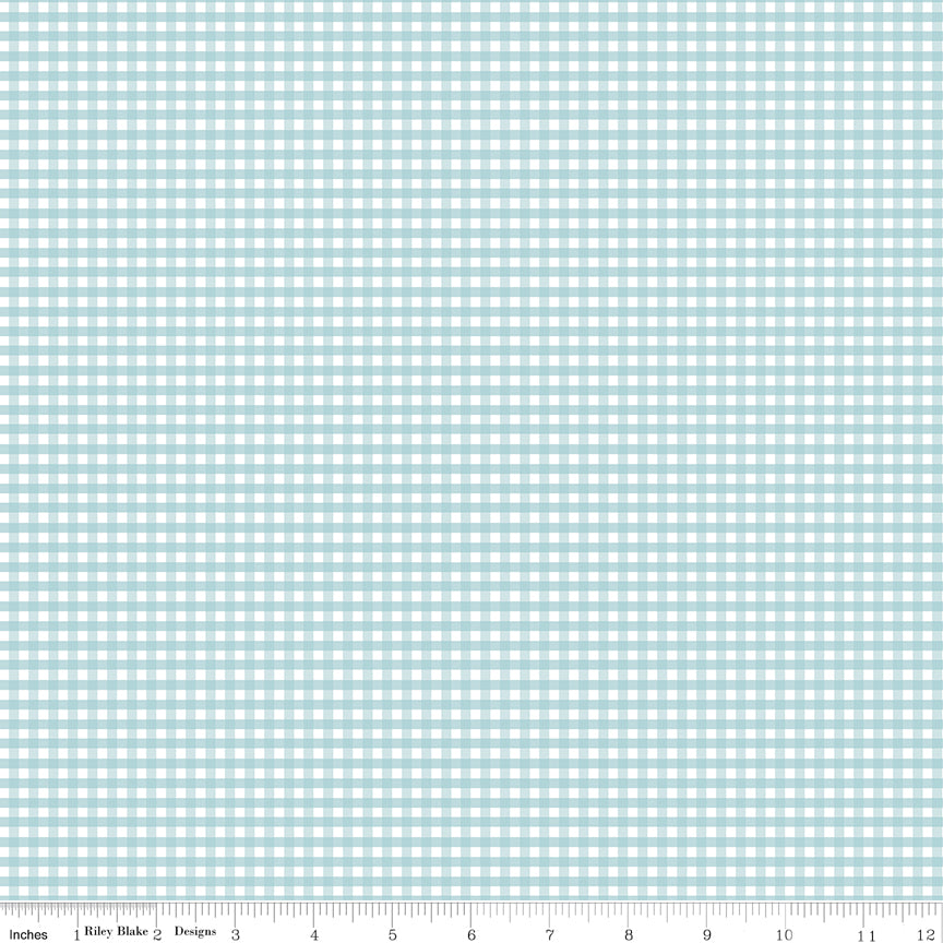 Gingham | Riley Blake Designs | 1/8" Small Aqua