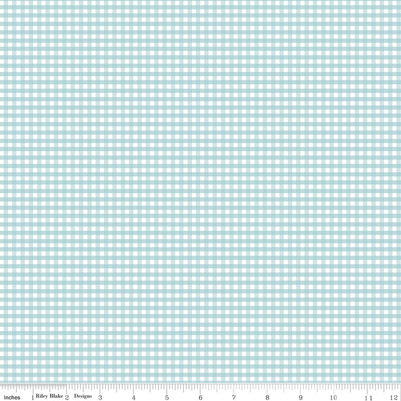 Gingham | Riley Blake Designs | 1/8" Small Aqua