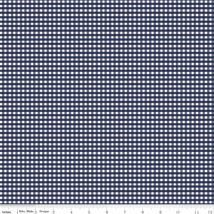 Gingham | Riley Blake Designs | 1/8" Small Navy