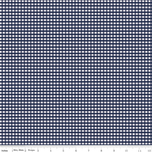 Gingham | Riley Blake Designs | 1/8" Small Navy
