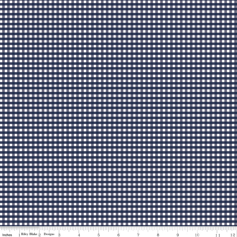 Gingham | Riley Blake Designs | 1/8" Small Navy