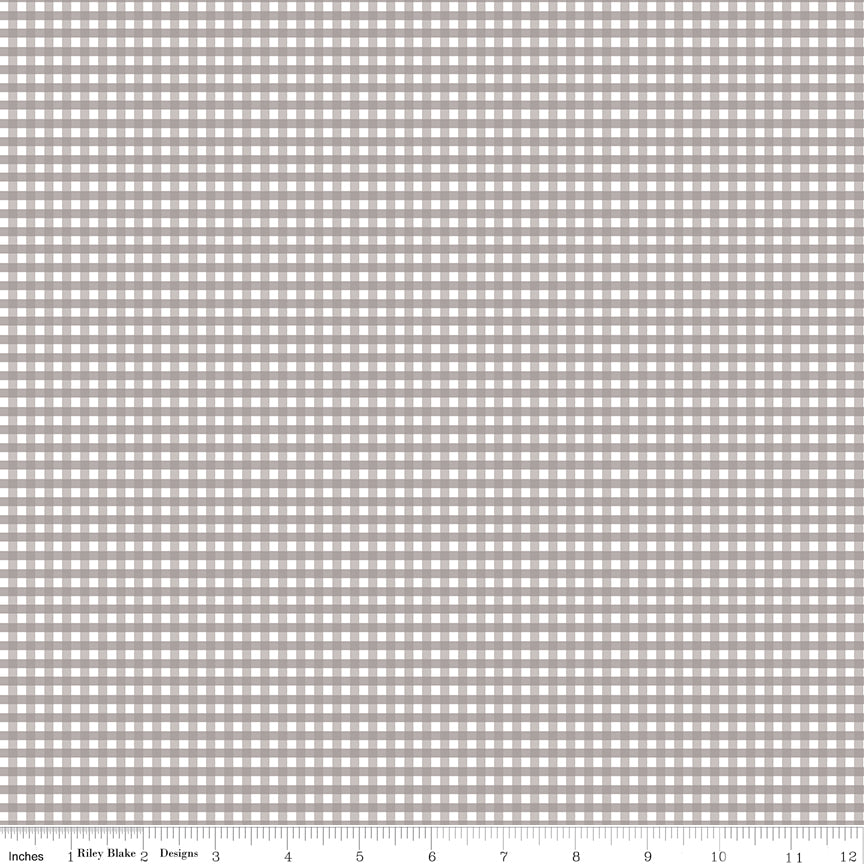 Gingham | Riley Blake Designs | 1/8" Small Gray | Riley Blake Designs
