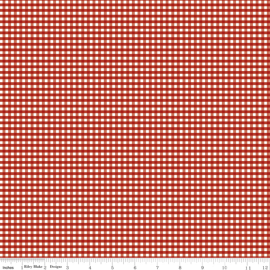 Gingham | Riley Blake Designs | 1/8" Small Barn Red