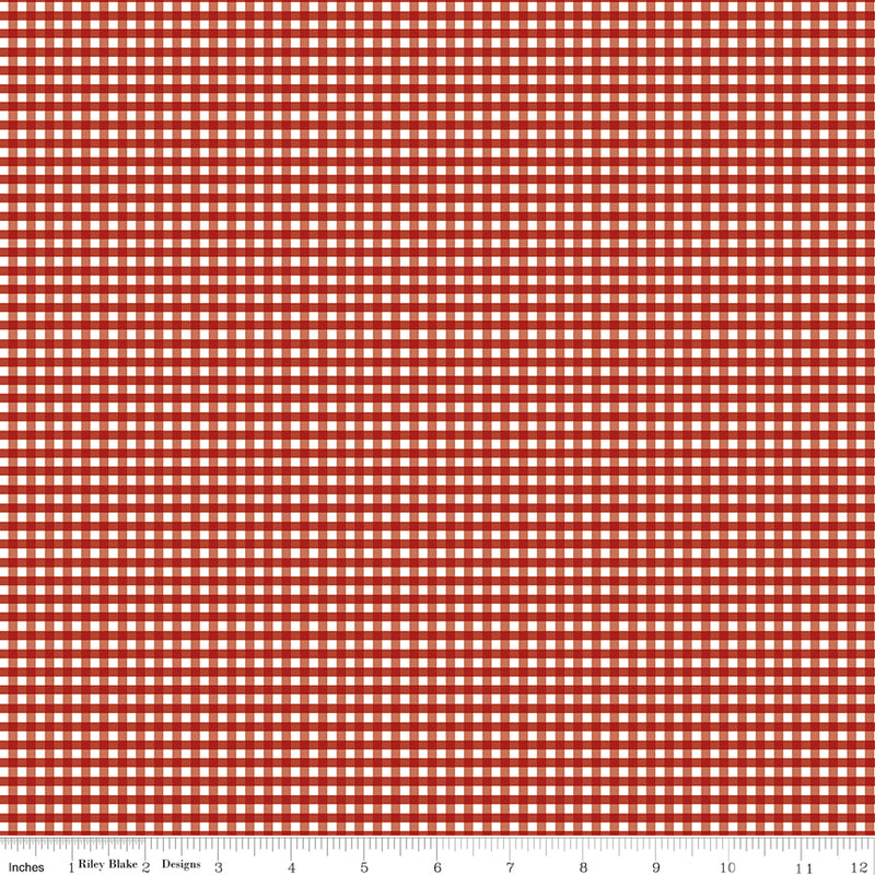 Gingham | Riley Blake Designs | 1/8" Small Barn Red
