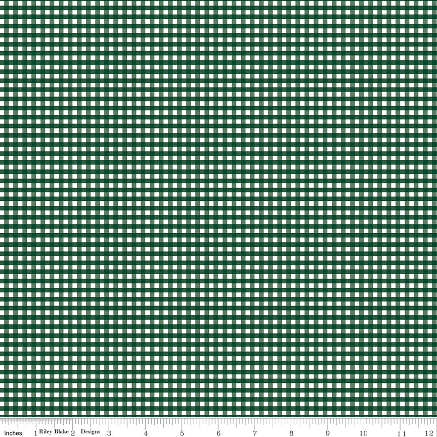 Gingham | Riley Blake Designs | 1/8" Small Christmas Green
