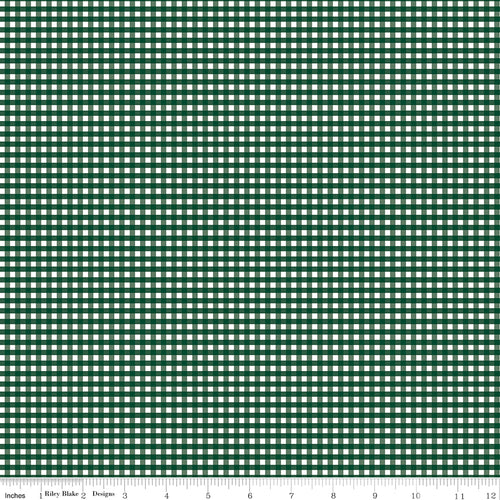 Gingham | Riley Blake Designs | 1/8" Small Christmas Green