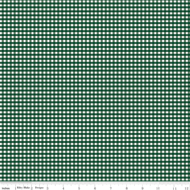 Gingham | Riley Blake Designs | 1/8" Small Christmas Green