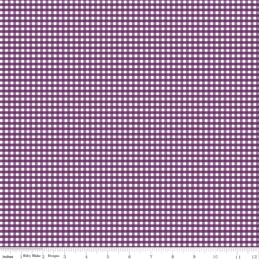 Gingham | Riley Blake Designs | 1/8" Small Eggplant | Riley Blake Designs