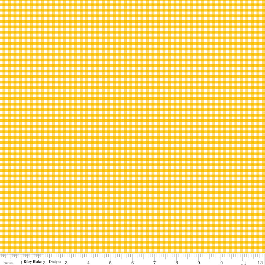 Gingham | Riley Blake Designs | 1/8" Small Mustard