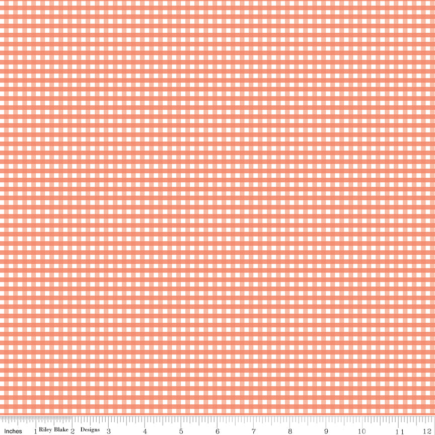 Gingham | Riley Blake Designs | 1/8" Small Salmon | Riley Blake Designs