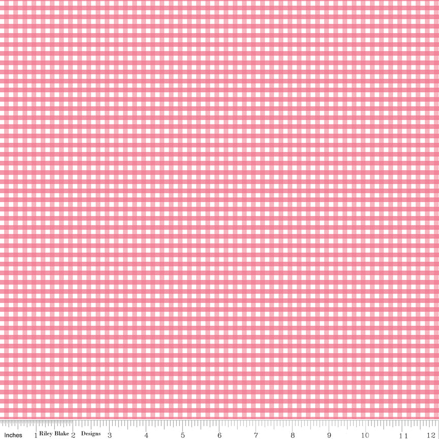 Gingham | Riley Blake Designs | 1/8" Small Sugar Pink