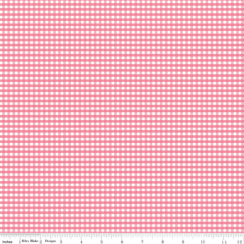 Gingham | Riley Blake Designs | 1/8" Small Sugar Pink