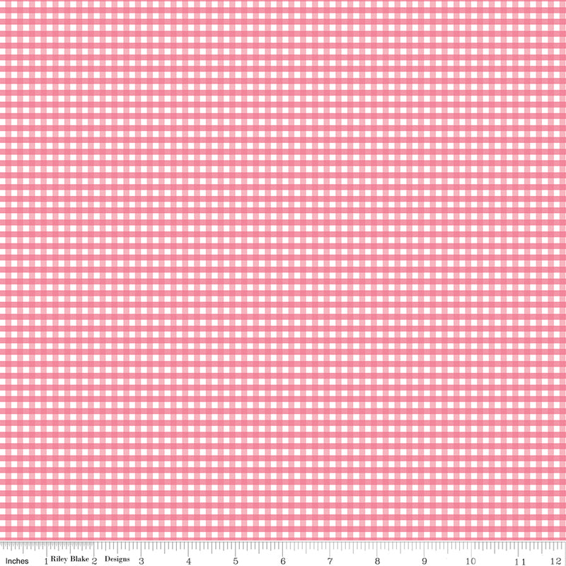 Gingham | Riley Blake Designs | 1/8" Small Sugar Pink