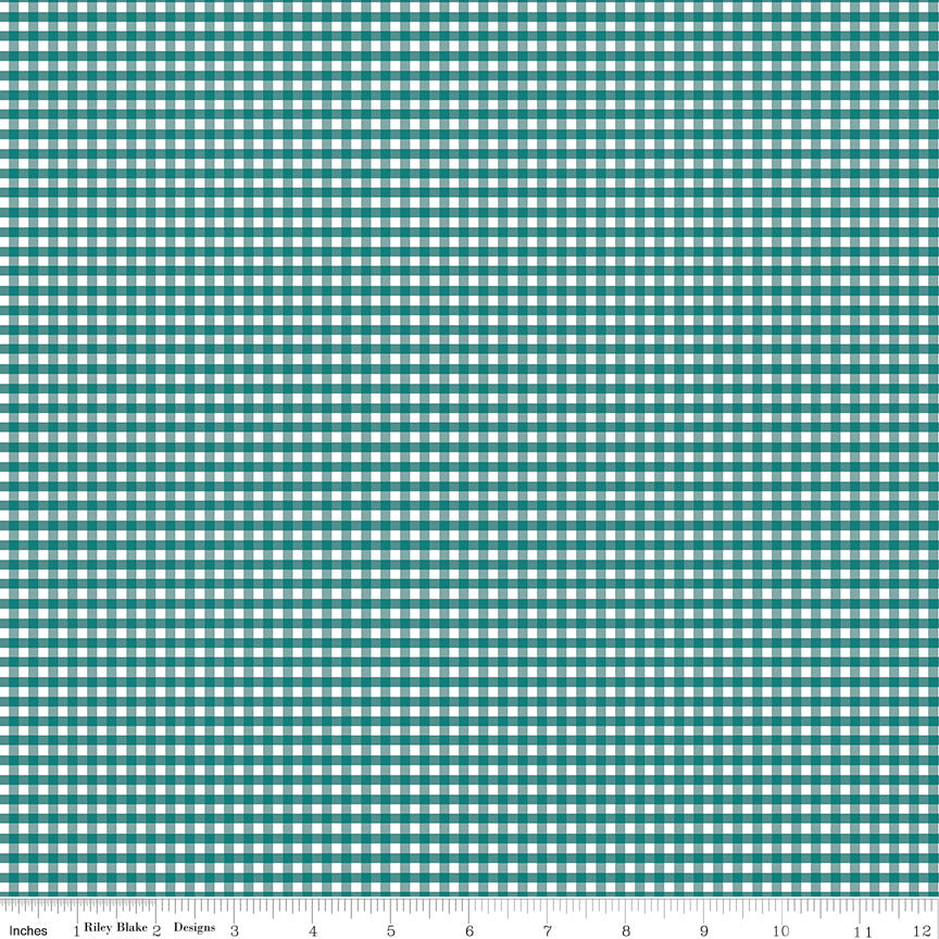 Gingham | Riley Blake Designs | 1/8" Small Teal | Riley Blake Designs