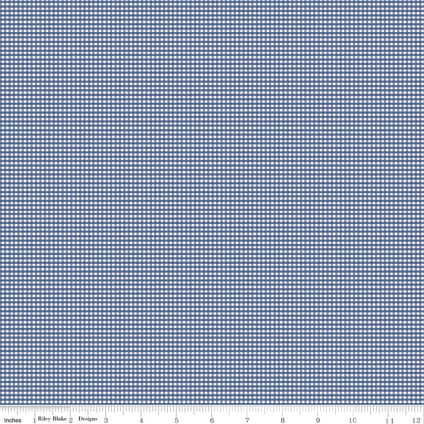 Gingham | Riley Blake Designs | 1/8" Small Denim
