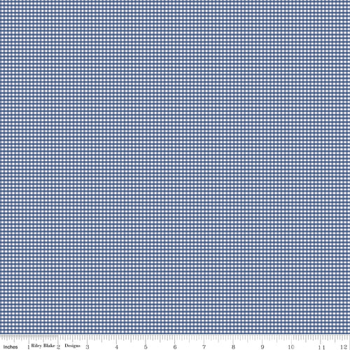 Gingham | Riley Blake Designs | 1/8" Small Denim