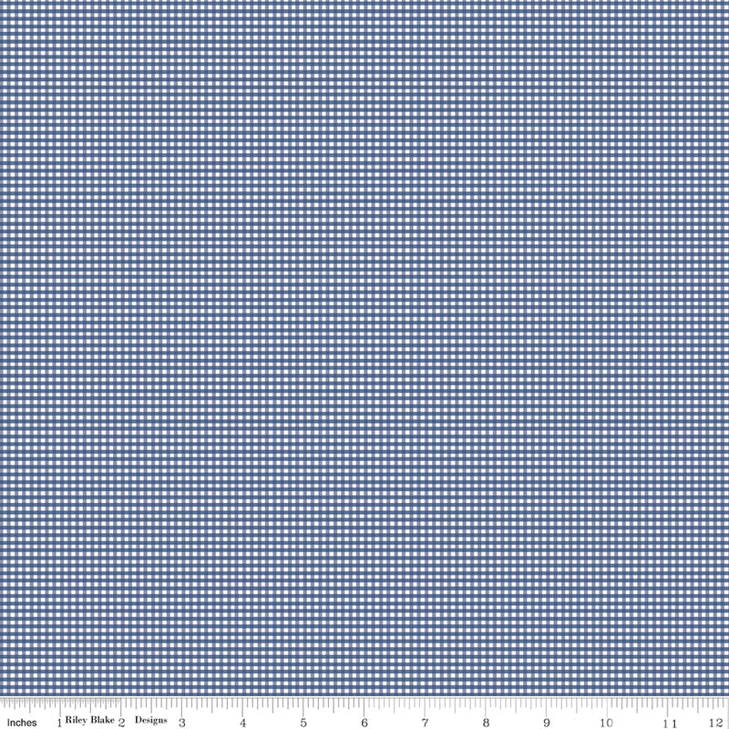 Gingham | Riley Blake Designs | 1/8" Small Denim
