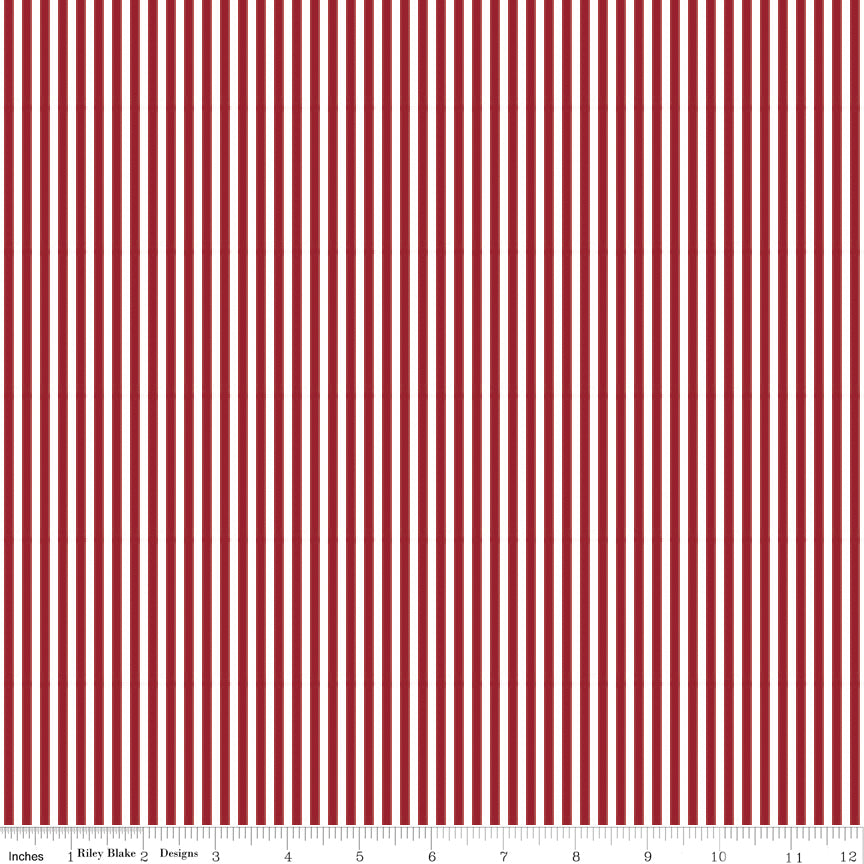 Stripes | Riley Blake Designs | 1/8" Dahlia Red